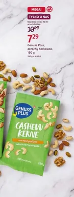 Orzechy nerkowca Genuss Plus Cashew Kerne promocja w Rossmann