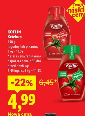 Ketchup pikantny Kotlin promocja w Lidl