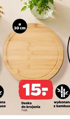 Deska do krojenia bambusowa 30 cm promocja w Netto