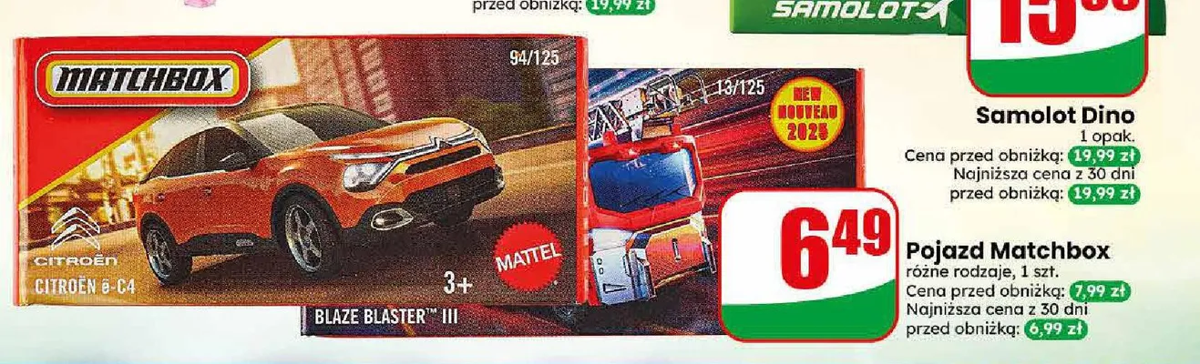 Pojazd Matchbox promocja w Dino