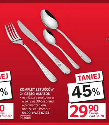 Komplet sztućców 24 części Amazon promocja w Selgros