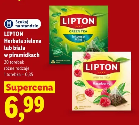Herbata zielona w piramidkach Lipton promocja w Lidl