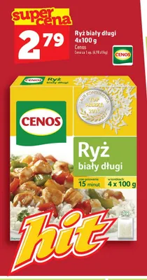 Ryż biały długi Cenos 4-pak 100 g promocja w TOPAZ