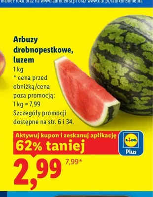 Arbuzy drobnopestkowe luzem promocja w Lidl