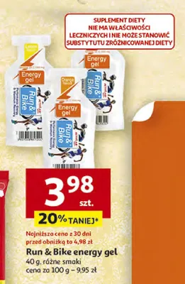 Run & bike energy gel 40 g, różne smaki promocja w Auchan