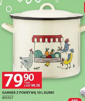 Garnek z pokrywą KURKI 10 L promocja w Selgros