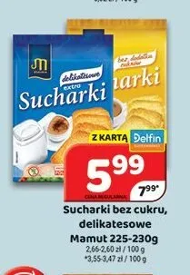 Sucharki bez cukru Mamut promocja w Delfin