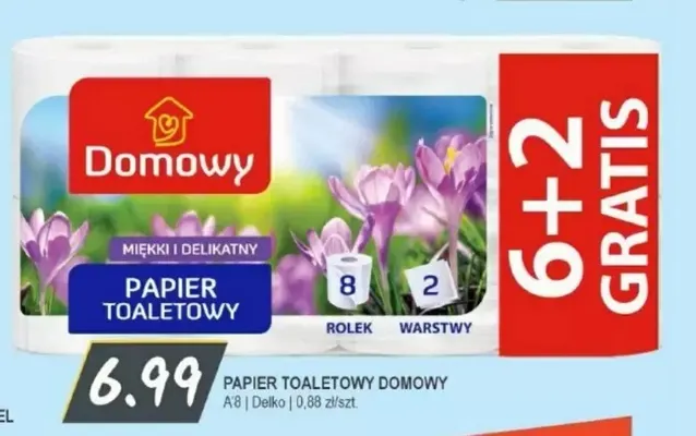 Papier toaletowy Domowy 8-pak promocja w Słoneczko