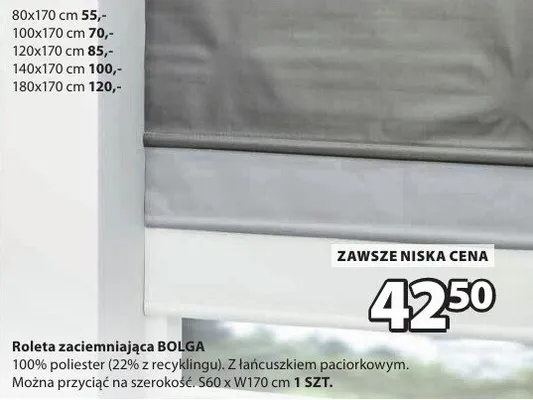 Roleta zaciemniająca BOLGA promocja w Jysk