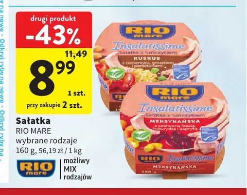 Sałatka Insalatissime Meksykańska Rio Mare promocja w Intermarche
