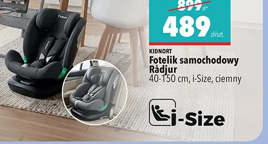 Fotelik samochodowy KIDNORT Rådjur 40-150cm i-Size ciemny promocja w Biedronka