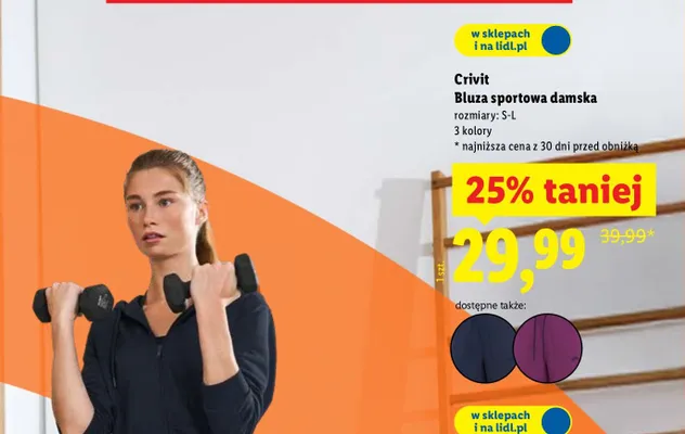 Bluza sportowa damska promocja w Lidl