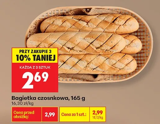 Bagietka czosnkowa promocja w Biedronka