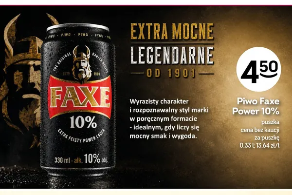 Piwo Faxe Power 10% promocja w Żabka