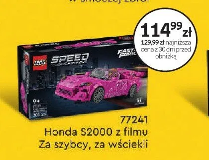 Klocki LEGO Speed Champions 77241 Honda S2000 z filmu Za szybcy, za wściekli promocja w Dzień Dziecka