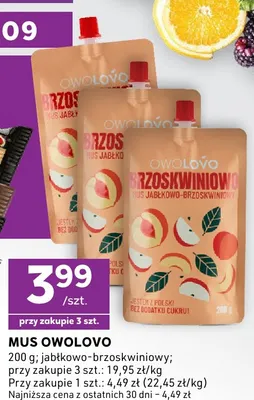 Mus jabłkowo-brzoskwiniowy Owolovo promocja w Stokrotka