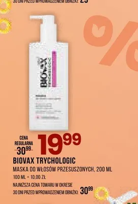 Maska do włosów przesuszonych BIOVAX TRYCHOLOGIC promocja w Drogerie Natura