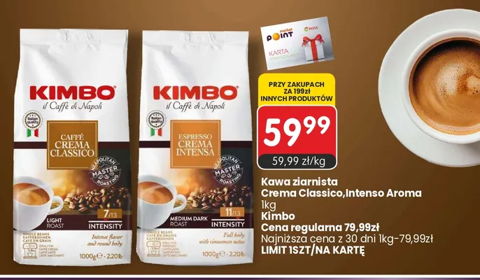 Kawa ziarnista Intenso Aroma Kimbo promocja w Market Point