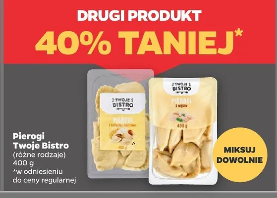 Pierogi Twoje Bistro różne rodzaje promocja w Netto