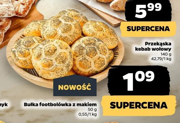 Bułka footballówka z makiem promocja w Netto