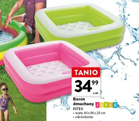 Basen dmuchany Intex wym. 86x86x25cm promocja w Intermarche