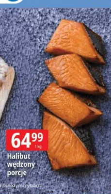 Halibut wędzony porcje promocja w Leclerc