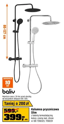 Kolumna prysznicowa Slim promocja w OBI