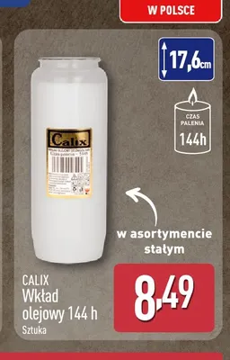 Wkład olejowy 144 h Calix promocja w Aldi