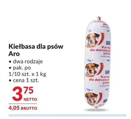 Kiełbasa dla psów Aro z wołowiną promocja w Makro