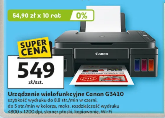 Urządzenie wielofunkcyjne Canon G3410 promocja w Auchan