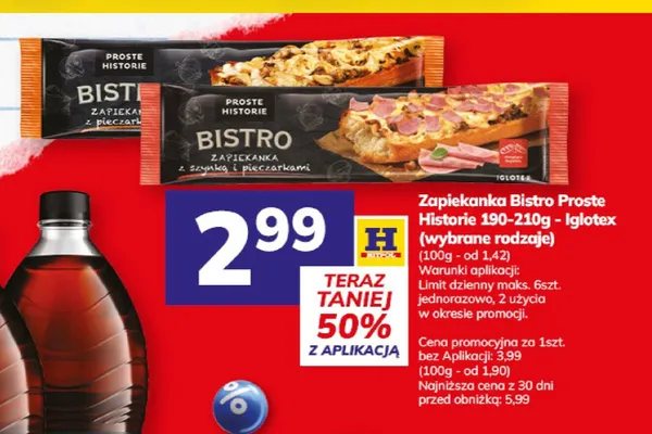 Zapiekanka Bistro Proste Historie z pieczarkami promocja w Hitpol