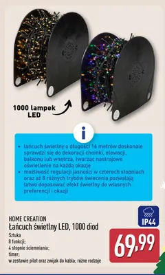Łańcuch świetlny LED 1000 diod Home Creation promocja w Aldi