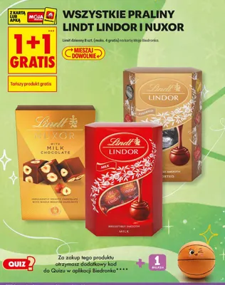 Praliny Lindt Lindor milk promocja w Biedronka