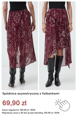 Spódnica asymetryczna z falbankami promocja w Medicine