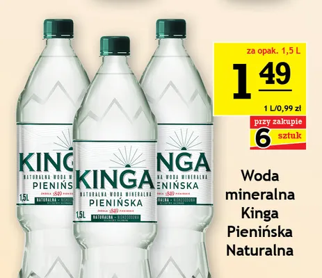 Woda mineralna niegazowana Kinga Pienińska Naturalna promocja w Gram Market