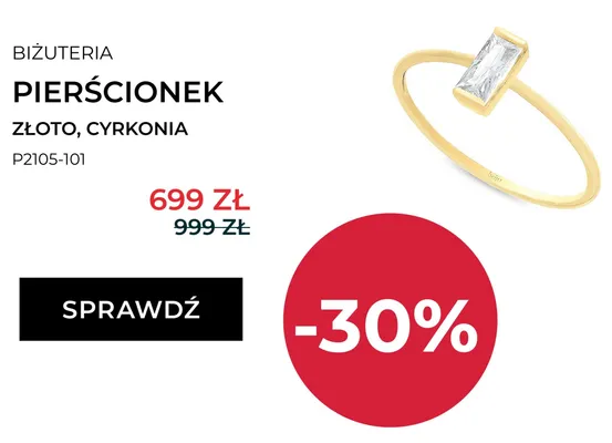 Pierścionek złoty z cyrkonią Briju P2105-101 promocja w Briju