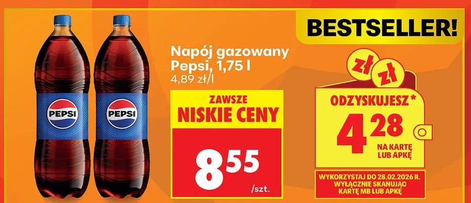 Napój gazowany 1,75 l promocja w Biedronka