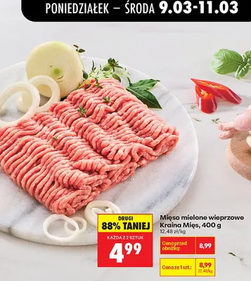 Mięso mielone wieprzowe ze schabu promocja w Biedronka