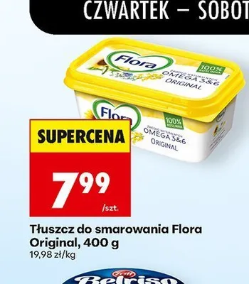 Tłuszcz do smarowania Flora Original promocja w Biedronka
