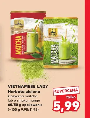 Herbata zielona klasyczna matcha Vietnamese Lady promocja w Kaufland