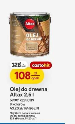 Olej do drewna Altax promocja w Castorama
