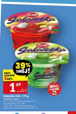 Galaretka Zott truskawka promocja w Twój Market
