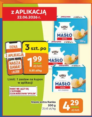 Masło extra Kanka promocja w Społem Częstochowa