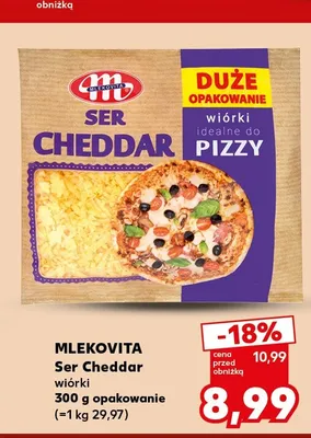 Ser Cheddar wiórki Mlekovita promocja w Kaufland