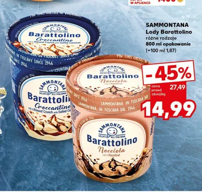 Lody Barattolino Croccantino Sammontana promocja w Kaufland