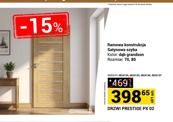 Drzwi Prestige Px 02 promocja w Merkury Market