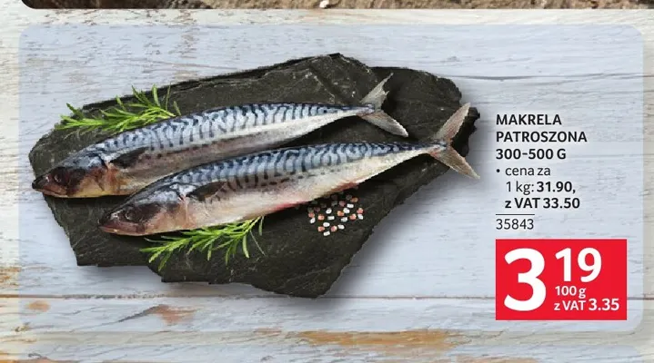 Makrela patroszona 300-500 g promocja w Selgros