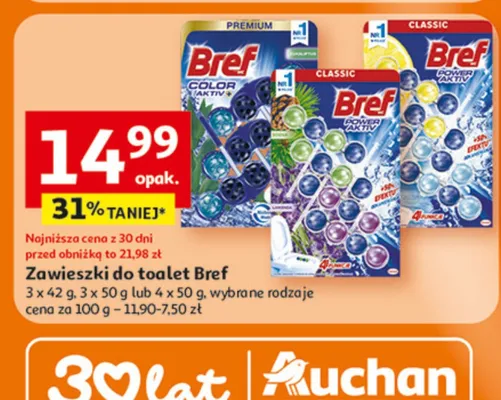 Zawieszki do toalet Bref promocja w Auchan