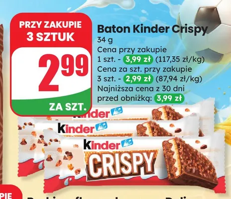 Baton Kinder Crispy promocja w Dino