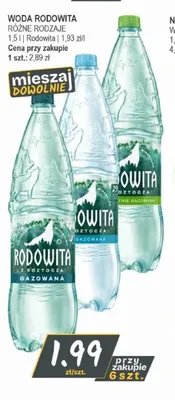 Woda niegazowana Rodowita promocja w Słoneczko
